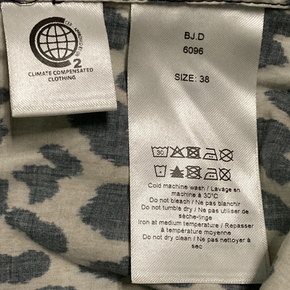 NWT GANNI Ruffled Collar Leopard Print Cotton Poplin Long Sleeve Top - Sz 6 - Picture 9 of 13